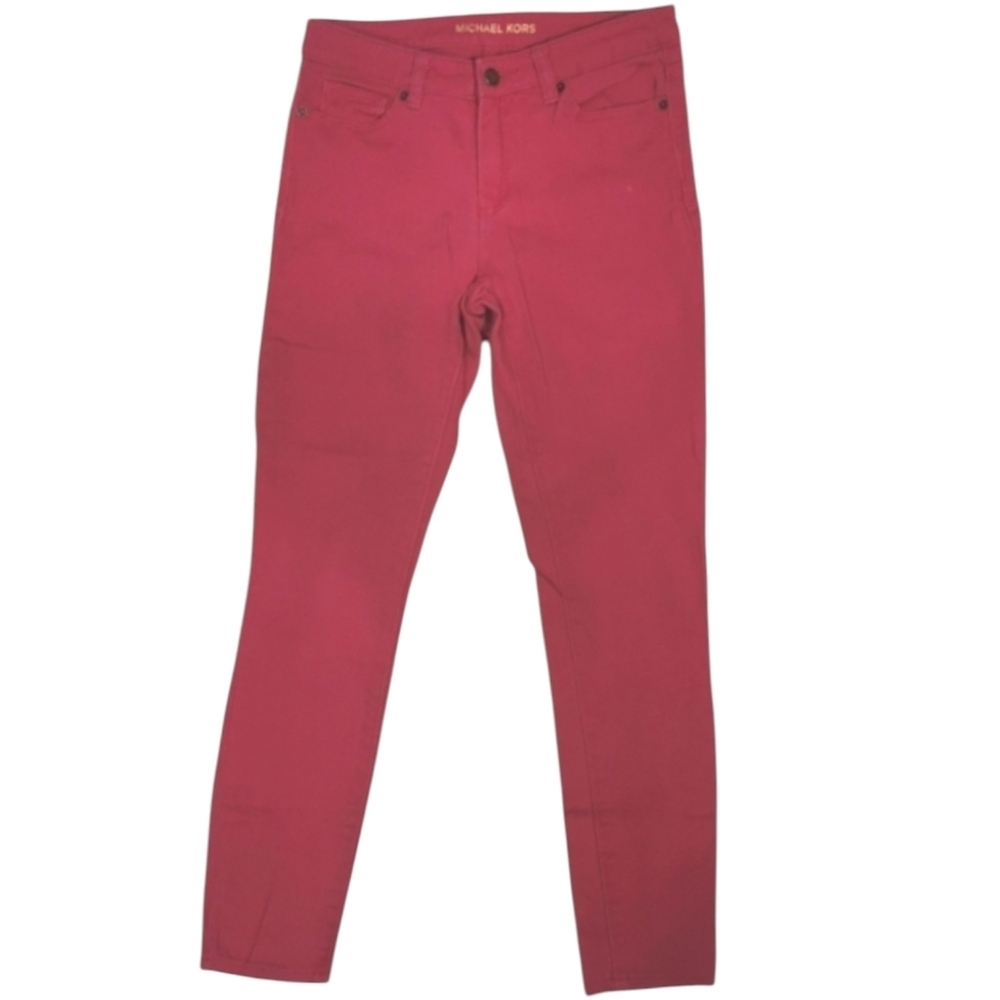 Michael Kors Women's Skinny Jeans in Raspberry Red